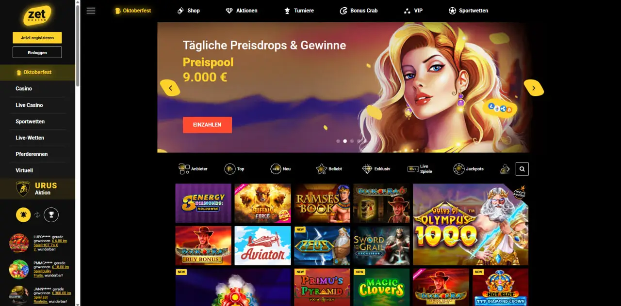 Azur Casino homepage